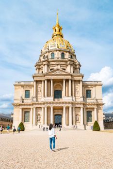 Young women on a citytrip visiting Hotel des Invalides, Paris France Hotel Des Invalides