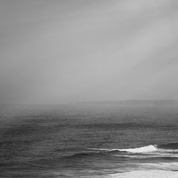 Coastal art print, monochrome and seascape concept - Atlantic ocean coast scenery, fine art