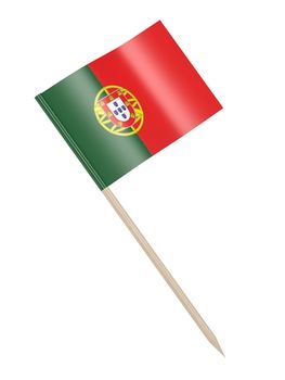 Flag of Portugal toothpick, isolated on white background