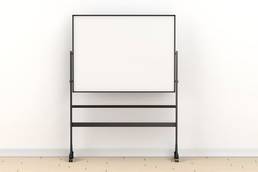 Mobile school whiteboard on wheels, front view