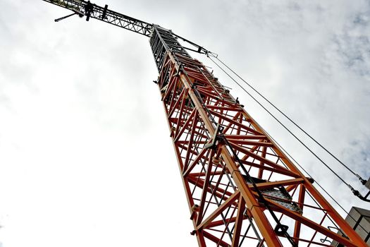 building crane in a low perspective