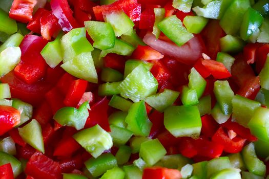 Delicious and healthy salad of fresh peppers. Vegetable salad