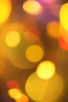 Colourful lights bokeh - abstract background, defocused overlay, bright colours concept