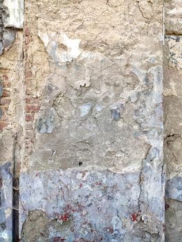 Grey Concrete Texture old wall background with peeling paint, scratches and cracks