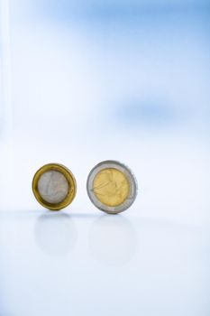 Banking, money and finance concept - Euro coins, European Union currency