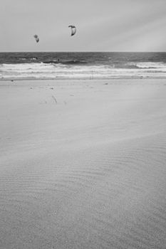 Coastal art print, monochrome and seascape concept - Atlantic ocean coast scenery, fine art