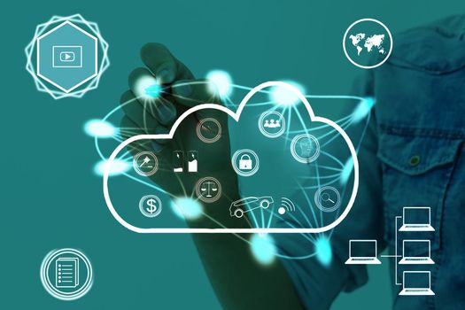 cloud technology and networking concept