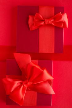 Romantic celebration, lifestyle and birthday present concept - Luxury holiday gifts on red