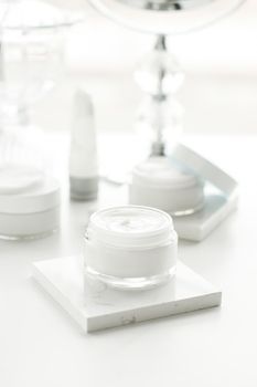 Beauty, anti-age cream and body care concept - Luxury skincare cosmetics in a bathroom