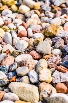 Landscape architecture, interior design and nature elements concept - Stone pebbles background texture, landscape architecture