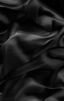 Fashion brand, elegant fabric and luxe beauty concept - Luxury black soft silk flatlay background texture, holiday glamour abstract backdrop