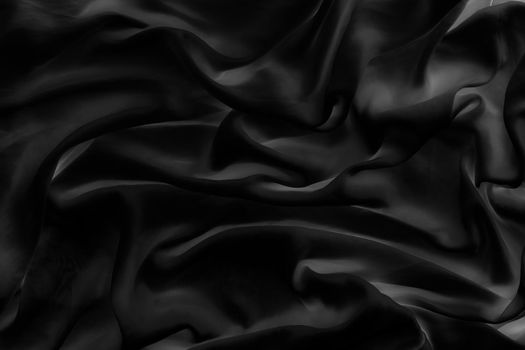 Fashion brand, elegant fabric and luxe beauty concept - Luxury black soft silk flatlay background texture, holiday glamour abstract backdrop