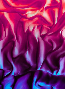 Fabric texture, abstract backdrop and modern luxury design concept - Colourful artistic silk waves, holiday background