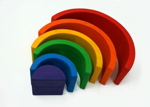 Rainbow coloured arches. A educational toy or puzzle for babies and toddlers
