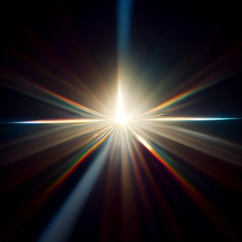 Light Lens flare on black background. Lens flare with bright light isolated with a black background. Used for textures and materials.