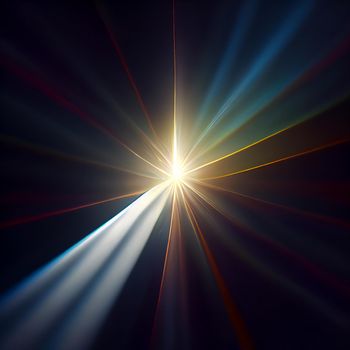 Light Lens flare on black background. Lens flare with bright light isolated with a black background. Used for textures and materials.