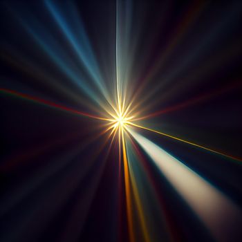 Light Lens flare on black background. Lens flare with bright light isolated with a black background. Used for textures and materials.