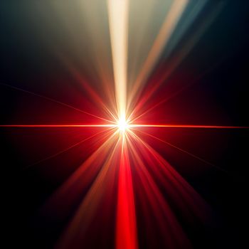 Light Lens flare on black background. Lens flare with bright light isolated with a black background. Used for textures and materials.