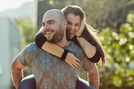 He brings me so much joy. a young couple outdoors