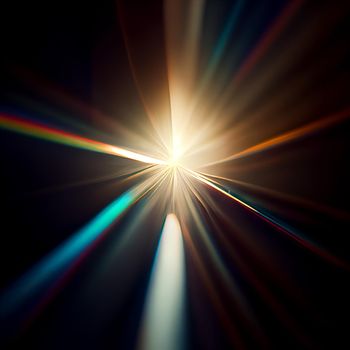 Light Lens flare on black background. Lens flare with bright light isolated with a black background. Used for textures and materials.