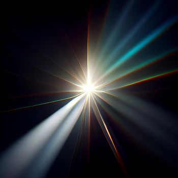 Light Lens flare on black background. Lens flare with bright light isolated with a black background. Used for textures and materials.