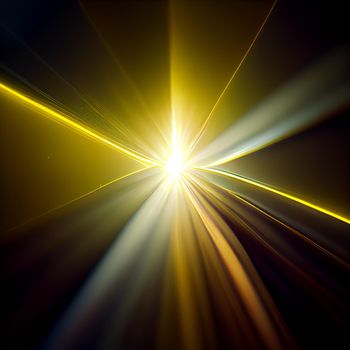 yellow Light Lens flare on black background. Lens flare with bright light isolated with a black background. Used for textures and materials.