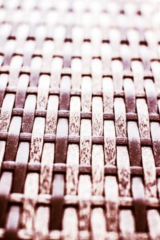 Interior materials, natural pattern and wooden backdrop concept - Rattan brown texture background, garden furniture design detail