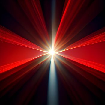 red Light Lens flare on black background. Lens flare with bright light isolated with a black background. Used for textures and materials.