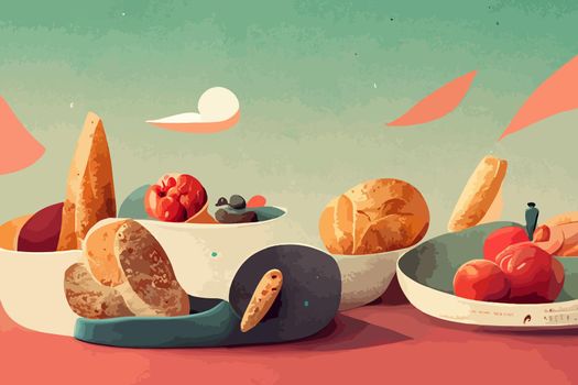 illustration world food day concept, international world food day.