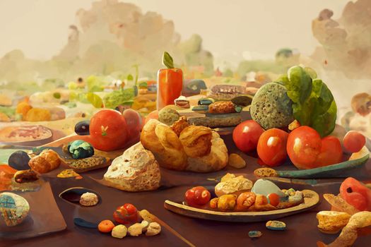 illustration world food day concept, international world food day.