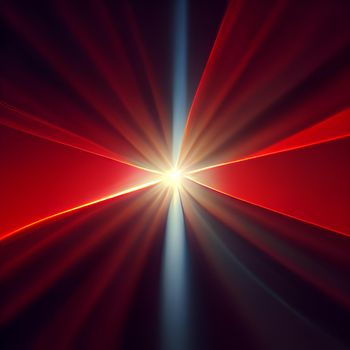 red Light Lens flare on black background. Lens flare with bright light isolated with a black background. Used for textures and materials.