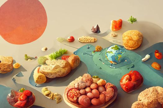 illustration world food day concept, international world food day.