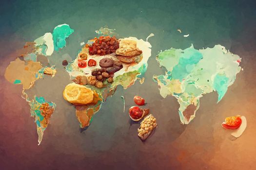 illustration world food day concept, international world food day.