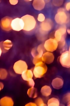 Vintage Christmas lights, New Years Eve fireworks and abstract texture concept - Glamorous golden shiny glow and glitter, luxury holiday background