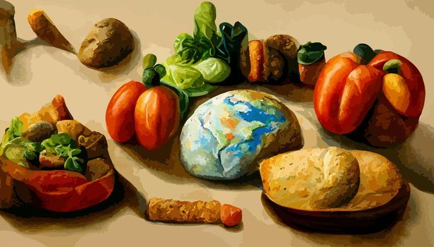 illustration world food day concept, international world food day.