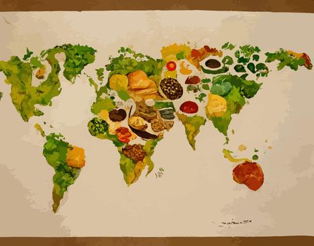 illustration world food day concept, international world food day.