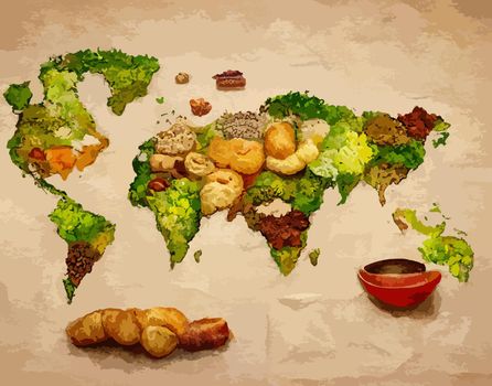 illustration world food day concept, international world food day.