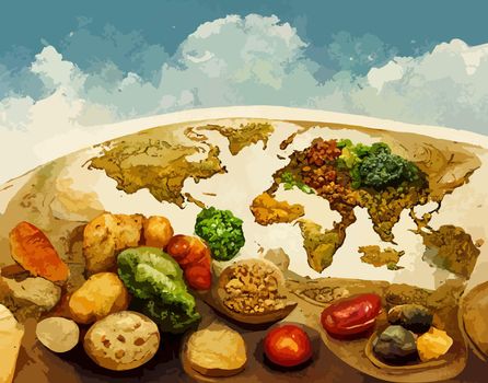 illustration world food day concept, international world food day.