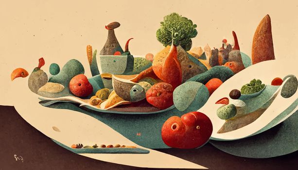 illustration world food day concept, international world food day.