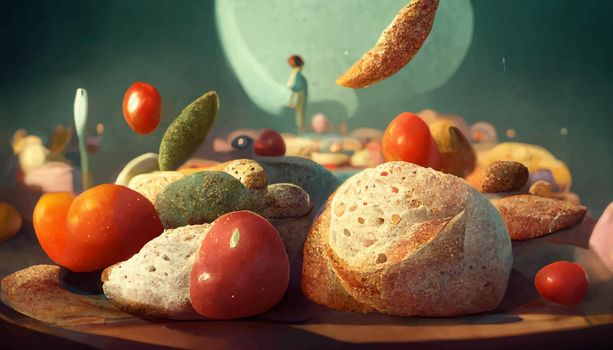 illustration world food day concept, international world food day.