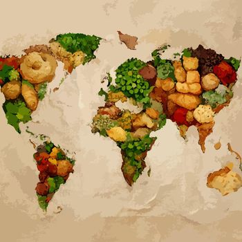 illustration world food day concept, international world food day.