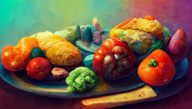 illustration world food day concept, international world food day.