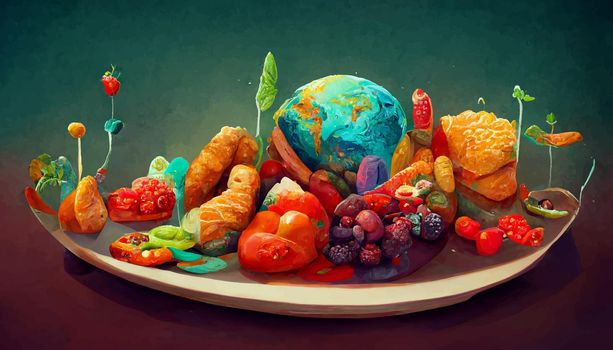 illustration world food day concept, international world food day.