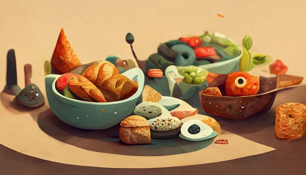 illustration world food day concept, international world food day.