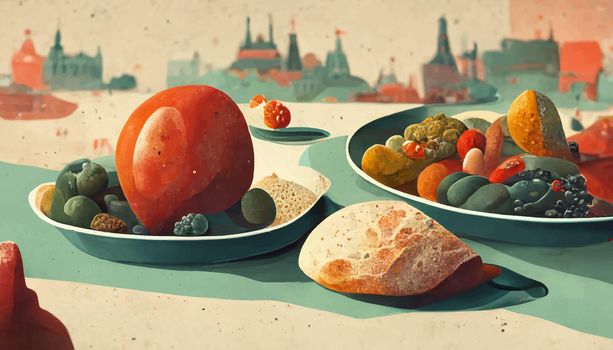 illustration world food day concept, international world food day.