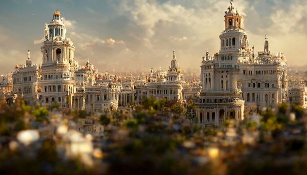 madrid city realistic illustration. city architecture illustration . wallpapers cities.