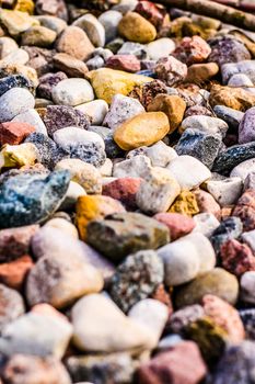 Landscape architecture, interior design and nature elements concept - Stone pebbles background texture, landscape architecture