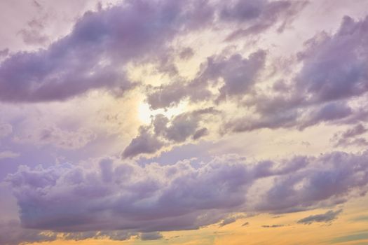 Colorful sky and soft clouds for background. Abstract and pastel color.