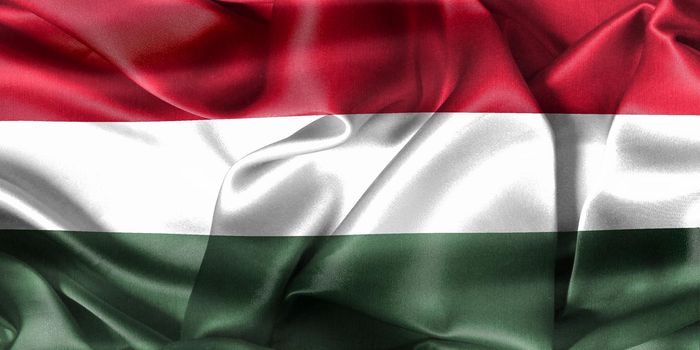 Hungary flag - realistic waving fabric flag