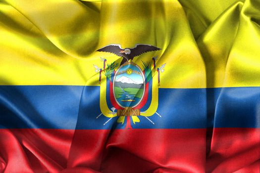 Ecuador flag - realistic waving fabric flag